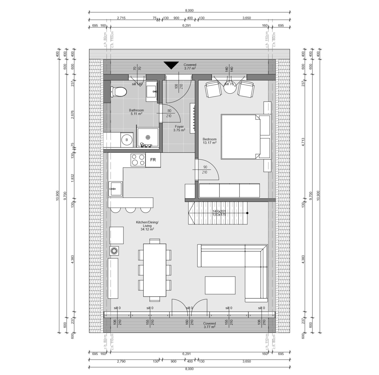 A-FRAME 2 - osnova prizemlja